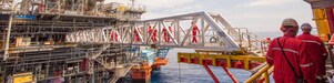 Новая платформа, построенная вблизи существующего газового месторождения Малампая
