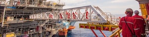 Новая платформа, построенная вблизи существующего газового месторождения Малампая